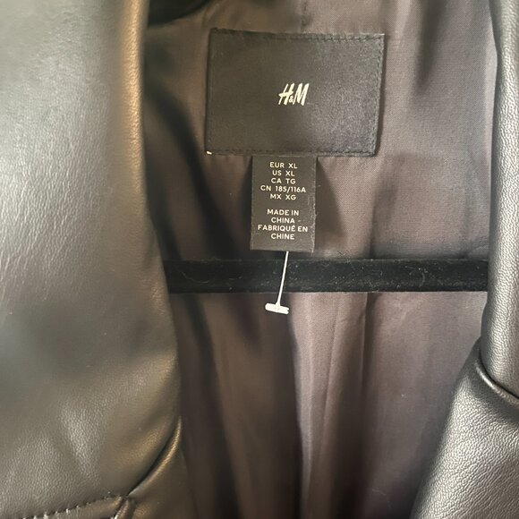 Men's XL H&M Black Biker Jacket - NWOT - Picture 5 of 7